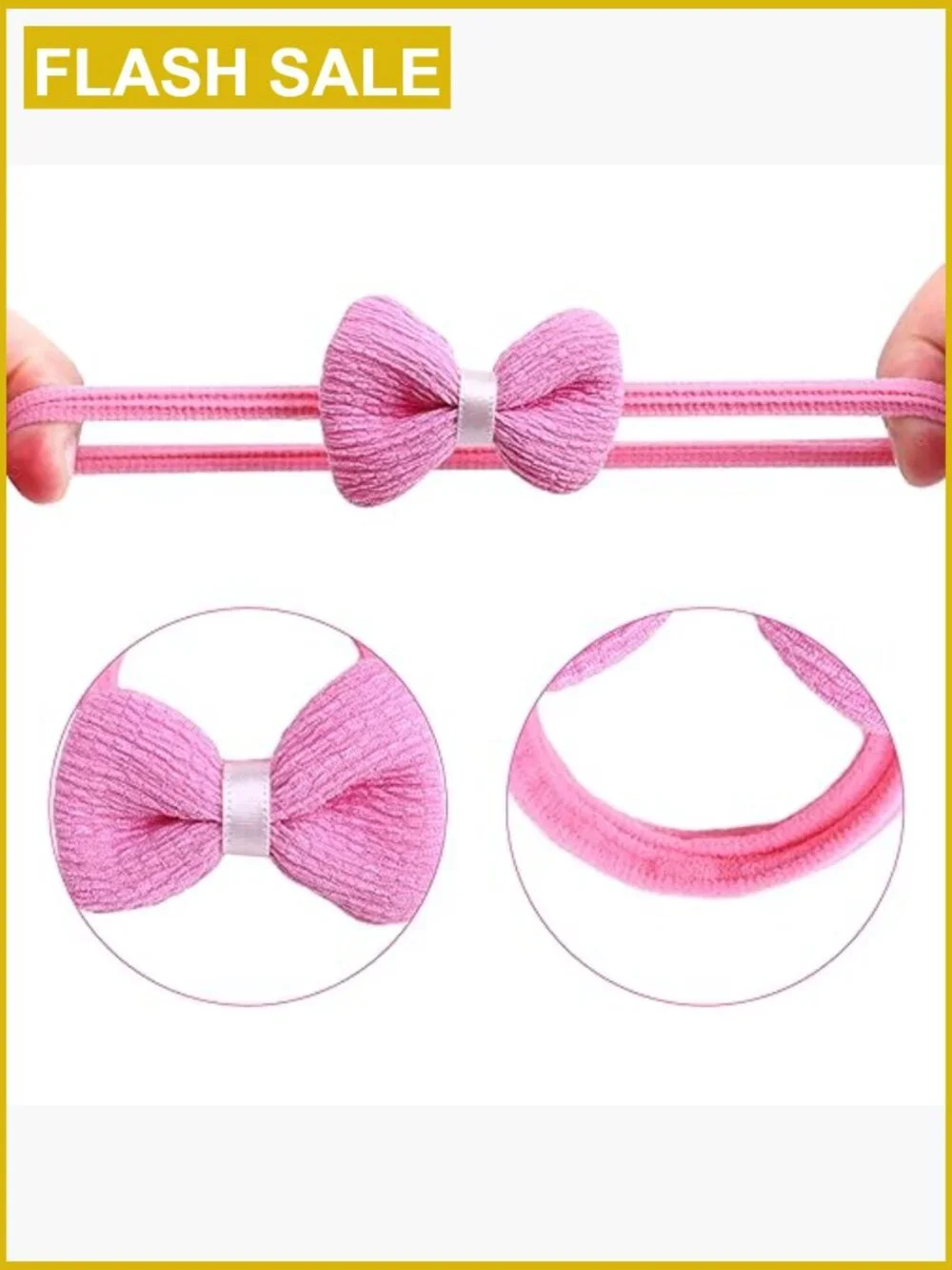 24 Seamless Elastic Hair Ties for Toddler Girls, Flower & Bow Scrunchies